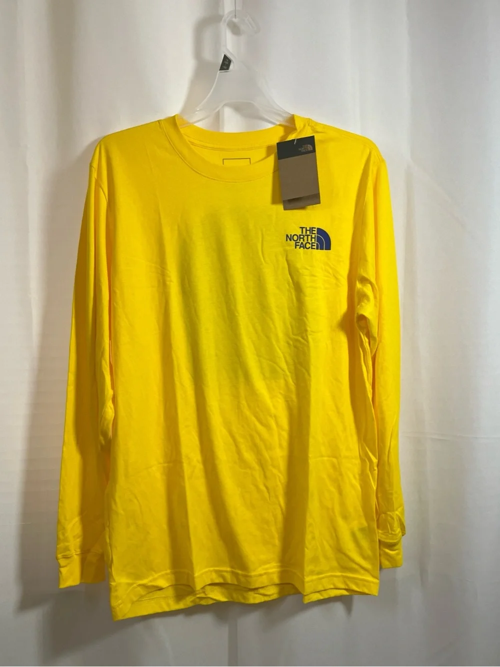 The North Face Long Sleeve Men's Crew Neck Tee Shirt Lightning Yellow XL NWT